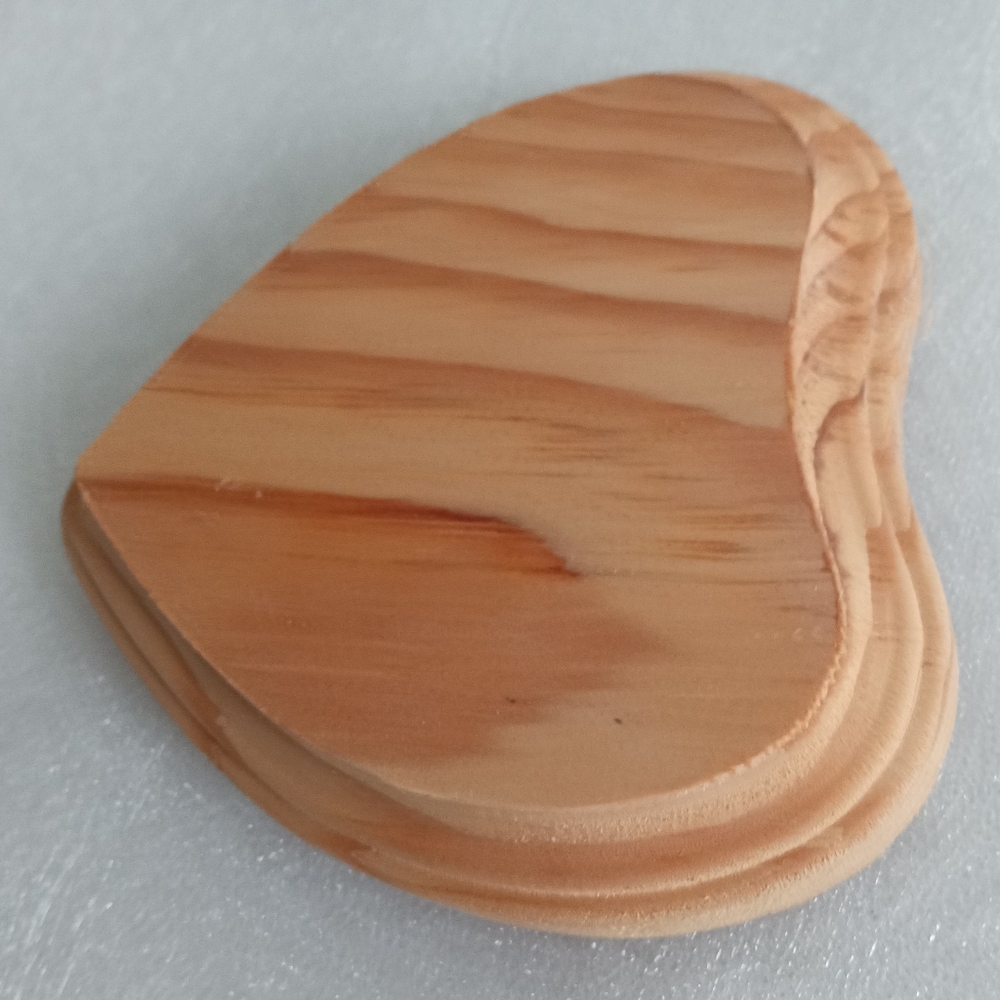 Natural Wood Plaque Heart Decor - 4" x 4" - Picture 3 of 10